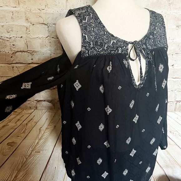 Lucky Brand tribal boho blouse top - Picture 3 of 6